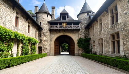 Ancient Stone Castle Entrance.