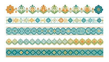 Colorful Decorative Borders for Design.