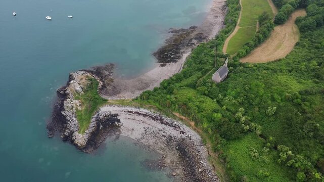 Aerial view of "pointe de la trinite" , paimpol , brittany , France