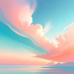 Pastel sky over water
