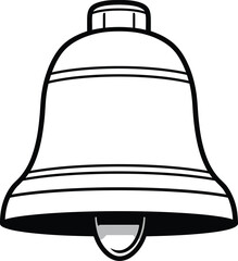 Large bell icon minimal outline, simple festival celebration illustration

