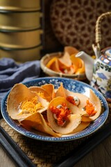 Thai crispy pancake ,thai called  Khanom Bueang