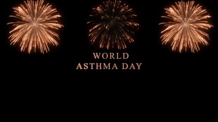 A captivating animation showcases the observance of world asthma day, featuring vibrant fireworks illuminating the night sky, symbolizing hope and awareness for respiratory health