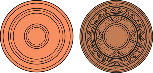 Traditional decorative plate with patterns, cultural ceramic dish design

