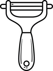 Simple bottle opener doodle, minimal kitchen utensil line drawing

