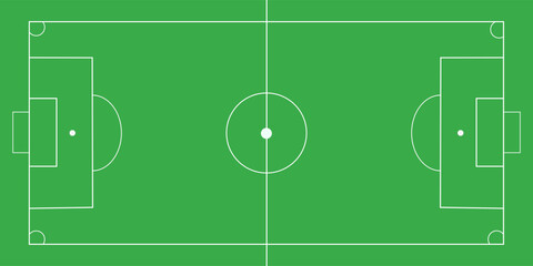 Football fields top view. Soccer grass fields with chalk lines. Green grass field background. Vector Football - Soccer Field. Scheme and marking of the football field, soccer field. © sukron