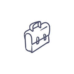 Simple hand drawn briefcase icon sketch illustration.