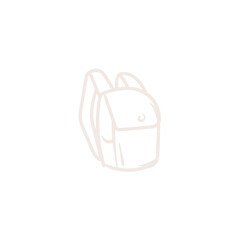 Simple line art illustration of a modern backpack.