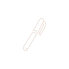 Simple White Line Drawing of a Marker Pen.