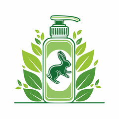 Logo kosmetyków nietestowanych na zwierzętach. Symbol wegańskiej i ekologicznej pielęgnacji.