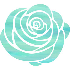 Illustration featuring a beautiful watercolor-patterned rose icon image