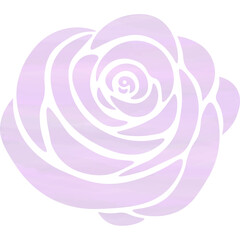Illustration featuring a beautiful watercolor-patterned rose icon image