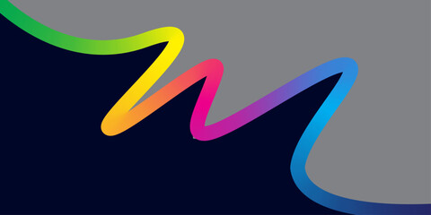 Colorful Abstract Gradient Wave Fluid Modern Shape Dynamic Curve Background Vector.