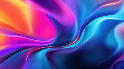 Obraz premium Vibrant abstract waves of blue and pink flowing together, creating a mesmerizing visual experience