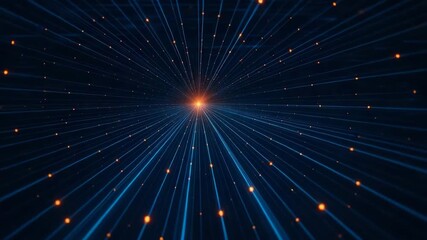 A dynamic and vibrant digital representation of light beams radiating from a central point, creating a sense of depth and motion. - Powered by Adobe