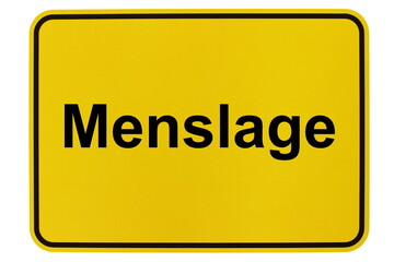 Illustration eines Ortsschildes der Gemeinde Menslage in Niedersachsen