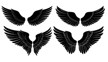 Black Angel Wings Design Set.