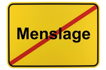 Illustration eines Ortsschildes der Gemeinde Menslage in Niedersachsen