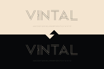 Modern vintal logo design with two tone background and reflection