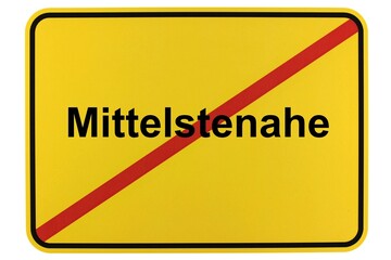Illustration eines Ortsschildes der Gemeinde Mittelstenahe in Niedersachsen