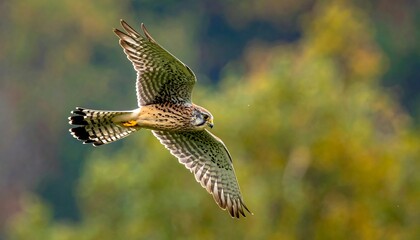 Falcon in flight, vibrant colors