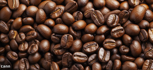 Rich, Dark Roasted Coffee Beans Piled Together for Aromatic Brew, high quality image