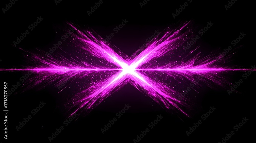 Wall mural a vibrant, magenta-hued abstract design featuring intersecting, energetic beams radiating outward fr