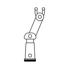 robotic arm with three finger claw simple vector