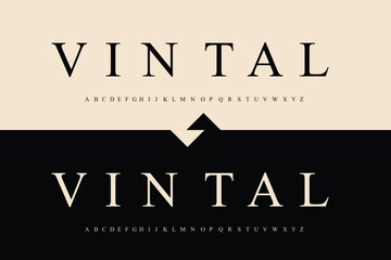 Retro bubble font word vintage in two color variations