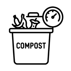Eco-friendly icon, composting system app, sustainable waste management, green living tool, environmental recycling, organic waste solution
