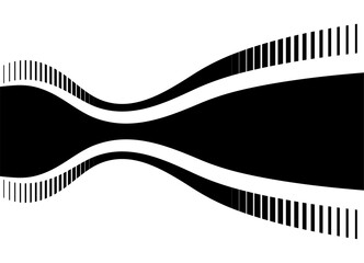 Black on white background vector pattern of curved thick lines. Sport striped design element for advertising, packaging, covers. Logo. Vector background. Place for text