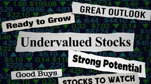 Undervalued Stocks Market Performers High Future Growth Potential News Headlines 3d Animation