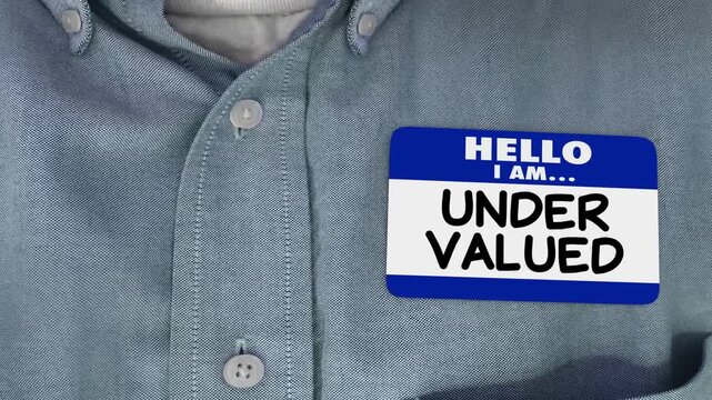 Hello I Am Undervalued Employee Name Tag Unappreciated Overlooked 3d Animation