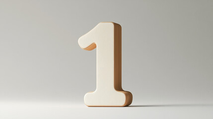Number one on a white background