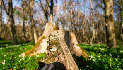 Fallen log in a forest
