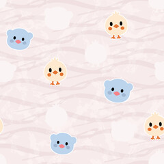 Seamless Teddy bear pattern design for woman apparel such as nightwear, sweatshirt, t-shirt, knitwear and other uses.Little princess seamless pattern. Cute icons. Repeat pattern for kids. Unicorn

