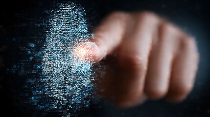 Unlock secure digital access with a futuristic biometric fingerprint scan, representing identity verification and advanced cybersecurity solutions for a connected world.