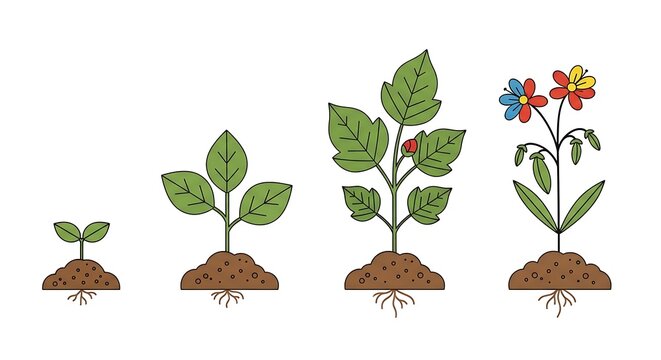 Plant Growth Stages - A Visual Representation of Development.