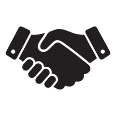 Handshake Silhouette Icon – Business Partnership Symbol for Agreement and Deals