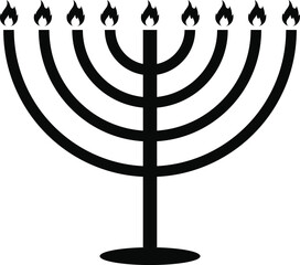 Menorah icon symbol isolated on white background
