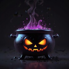 halloween pumpkin in a pot