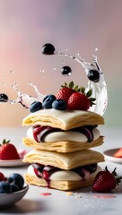 strawberry and milk, sweets, dessert