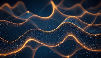 Abstract digital waves with glowing lines