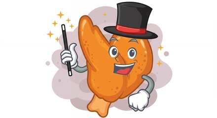 Fried chicken wing cartoon character
