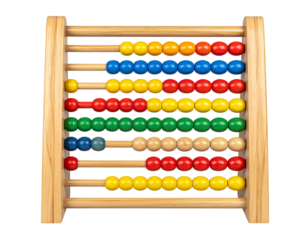 Classic Wooden Abacus with Colorful Beads  Transparent PNG