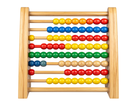 Classic Wooden Abacus with Colorful Beads Transparent PNG - Powered by Adobe