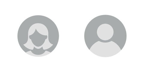 Generic User Avatar Set for Profile Pictures and Placeholder Images in Web and App Design