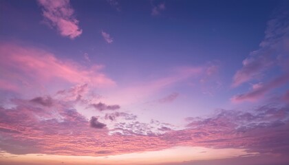 Fototapeta premium Sky Pink Sky Peaceful Nature Sunlight Background Pastel Color Pink And Purple Sky At Sunset