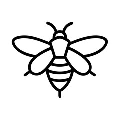 Honey bee outline vector illustration for beekeeping apiary and nature related design projects and crafts