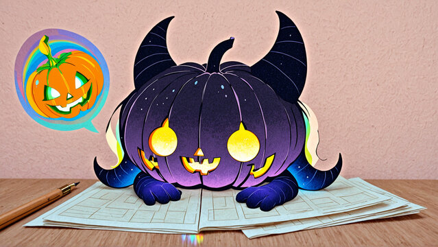 Halloween demon pimpkin